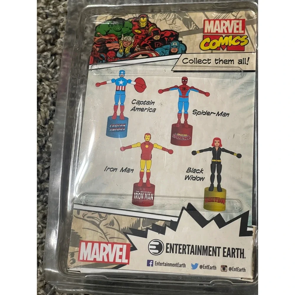 Marvel Comics‎ Iron Man Wooden Push Puppet Entertainment Earth Retro Toy New